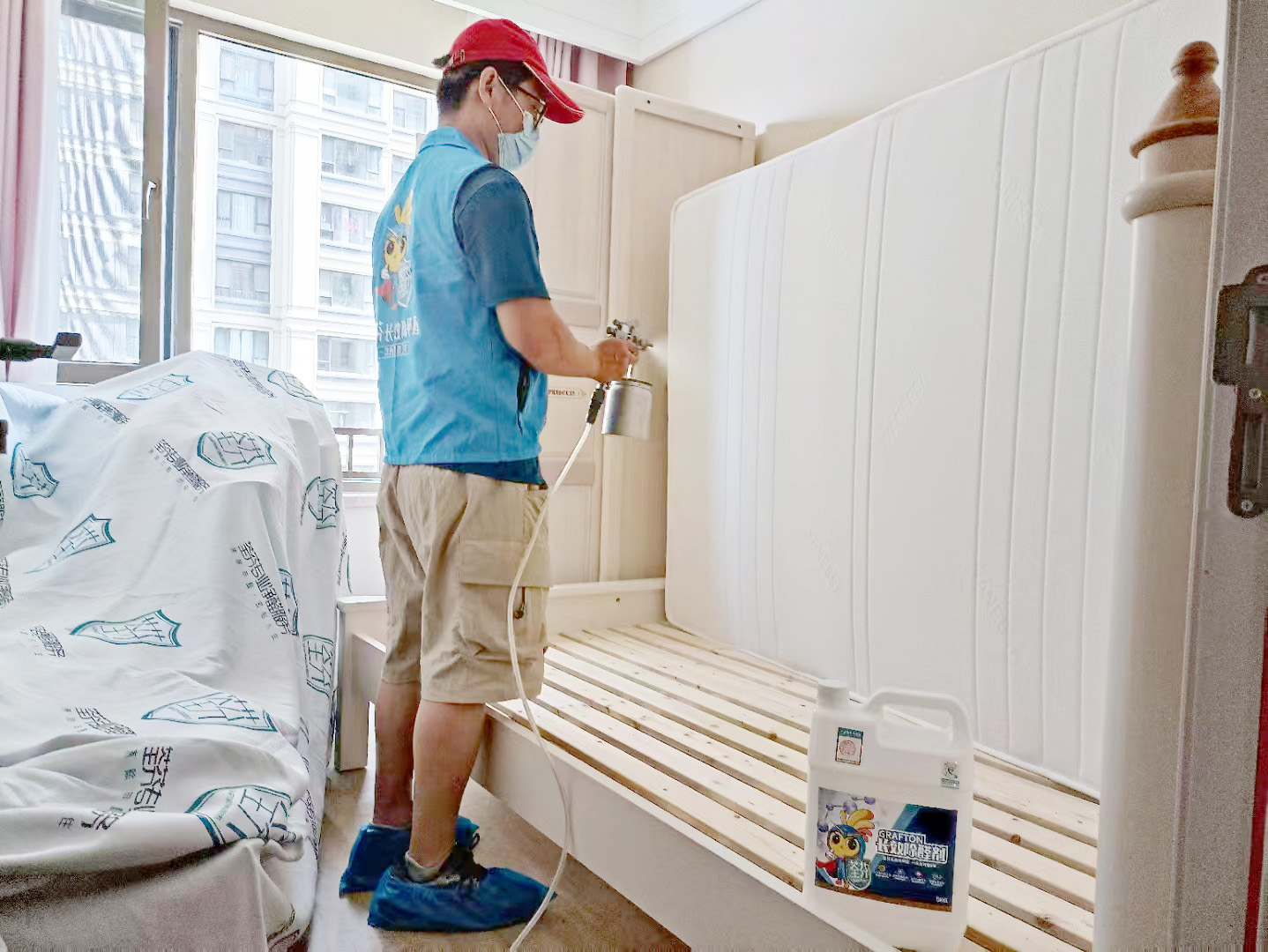 臥室床墊床架噴槍施工治理甲醛 臥室床墊床架噴槍施工治理甲醛